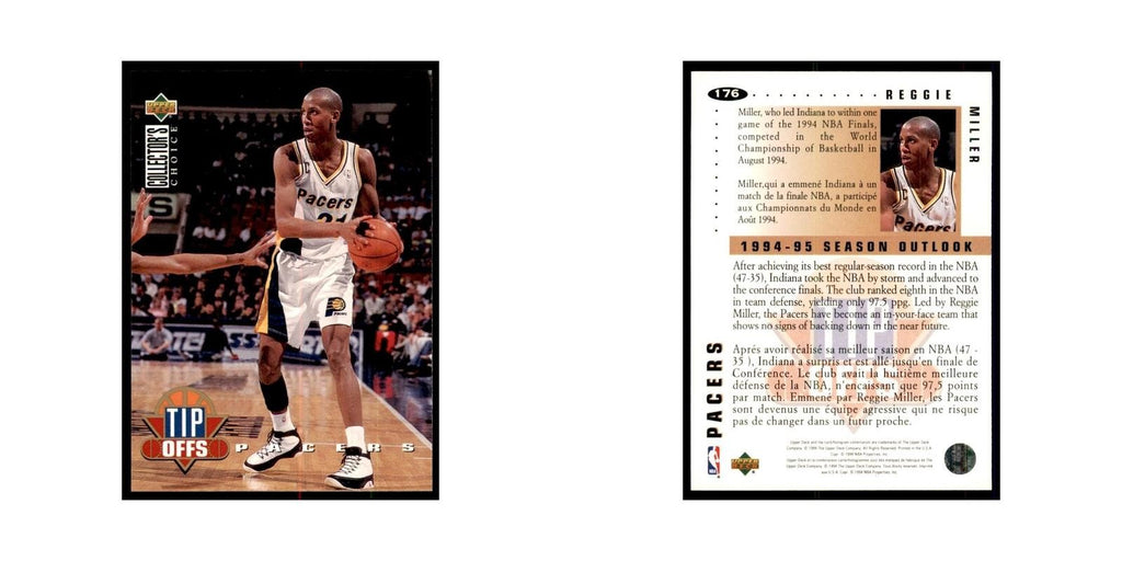 1994 Upper Deck Collectors Choice Reggie Miller Basketball Cards #176