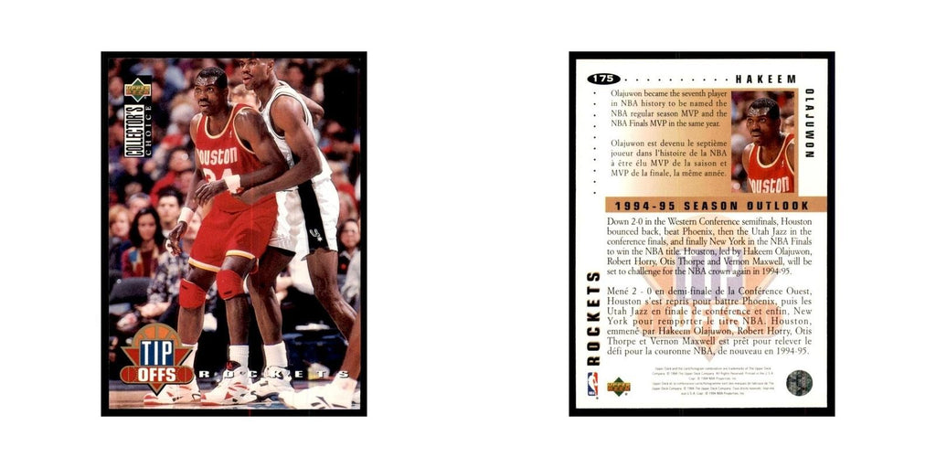1994 Upper Deck Collectors Choice Hakeem Olajuwon Basketball Cards #175
