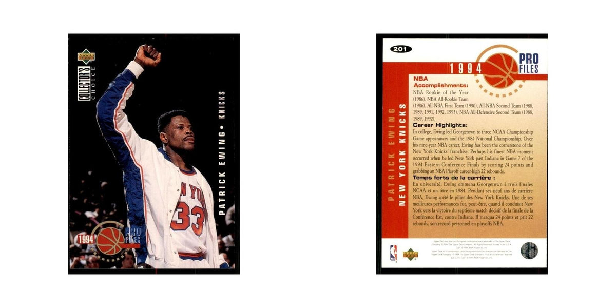 1994 Upper Deck Collectors Choice Patrick Ewing Basketball Cards #201