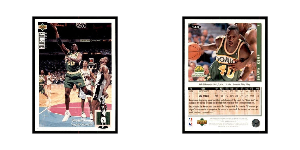 1994 Upper Deck Collectors Choice Shawn Kemp Basketball Cards #140