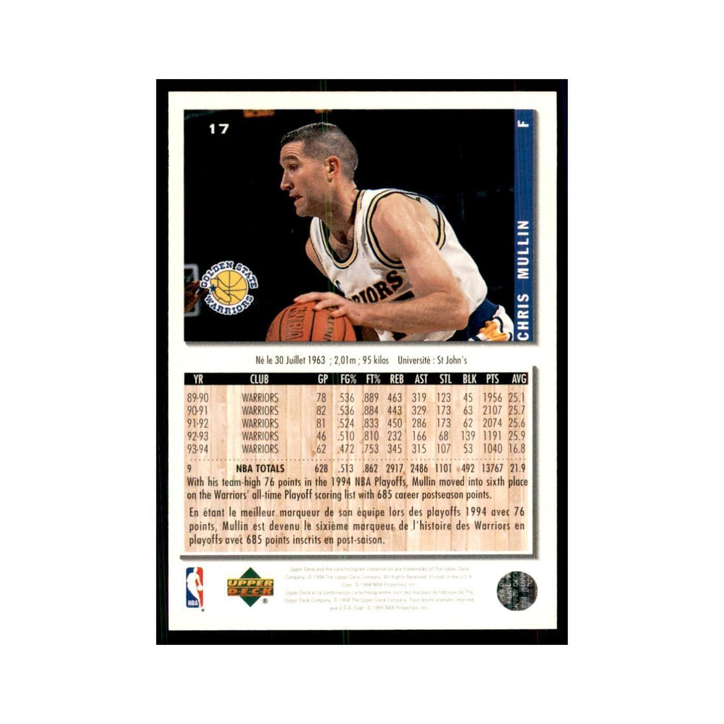 1994 Upper Deck Collectors Choice Chris Mullin Basketball Cards #17