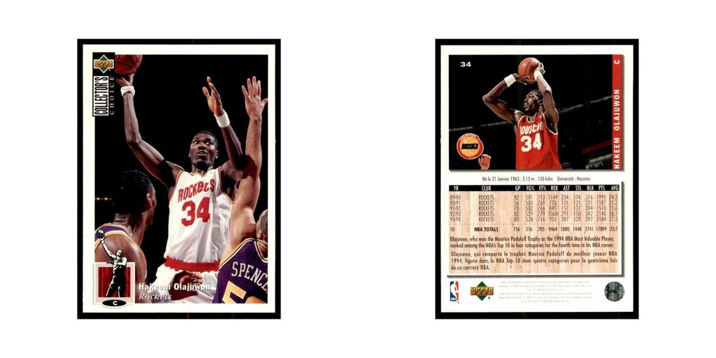 1994 Upper Deck Collectors Choice Hakeem Olajuwon Basketball Cards #34
