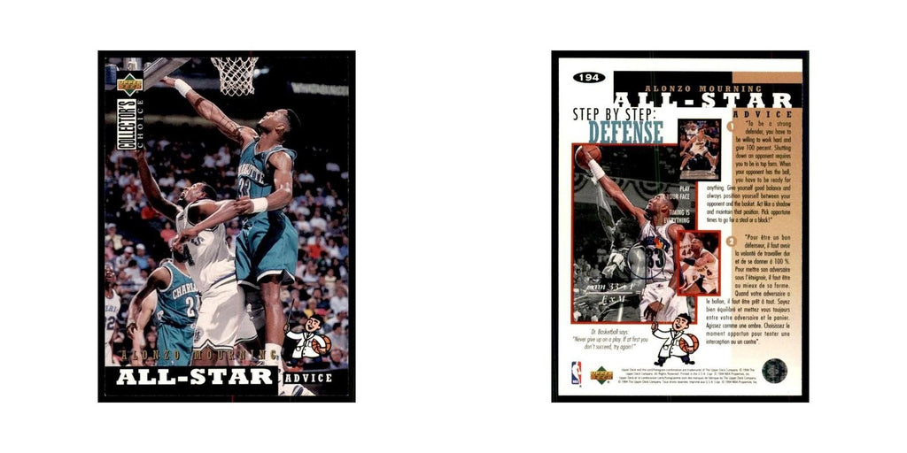 1994 Upper Deck Collectors Choice Alonzo Mourning Basketball Cards #194