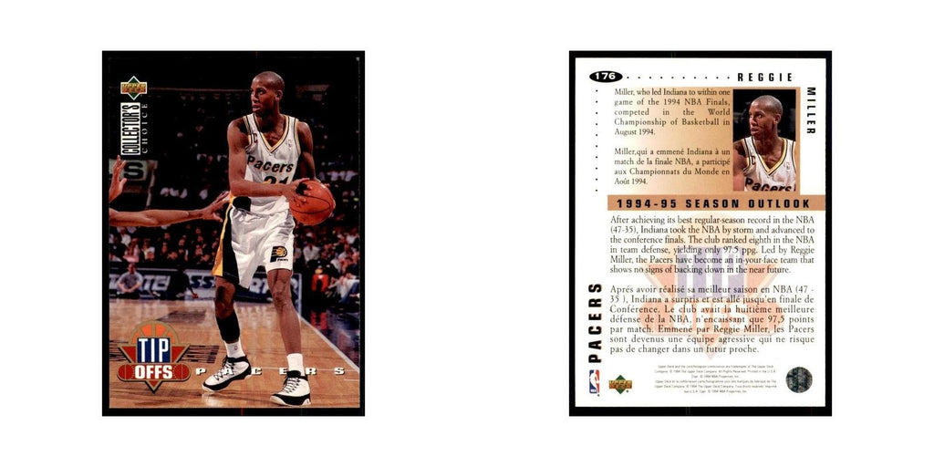 1994 Upper Deck Collectors Choice Reggie Miller Basketball Cards #176