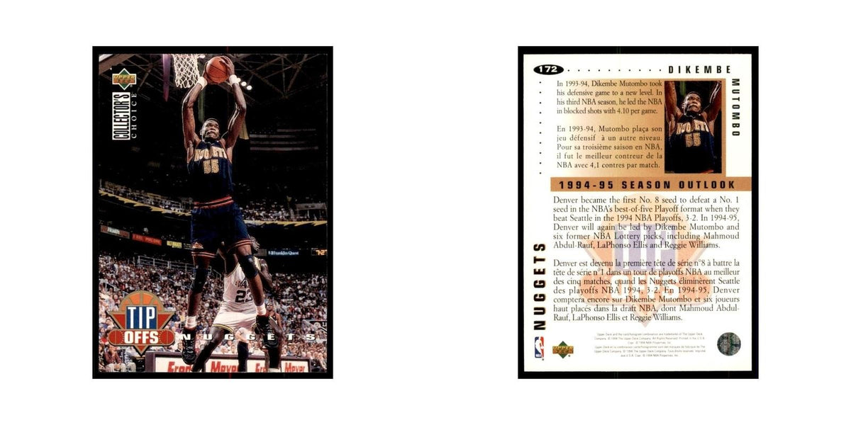 1994 Upper Deck Collectors Choice Dikembe Mutombo Basketball Cards #172