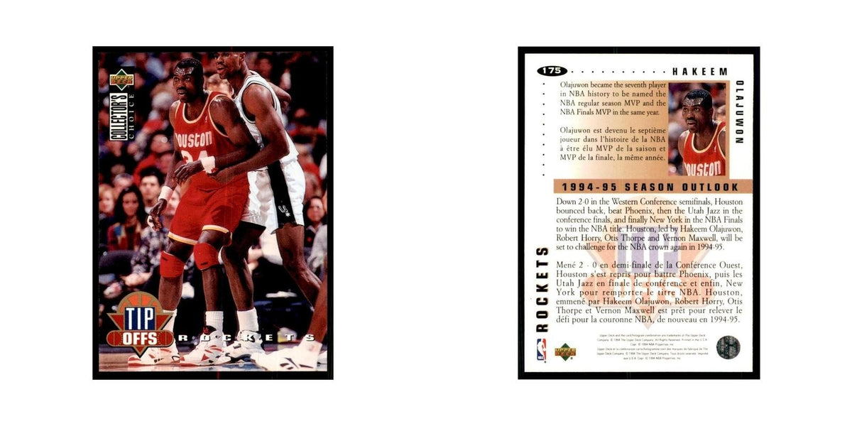 1994 Upper Deck Collectors Choice Hakeem Olajuwon Basketball Cards #175