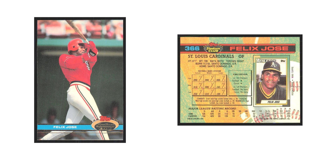 1991 Stadium Club Felix Jose Cardinals #366
