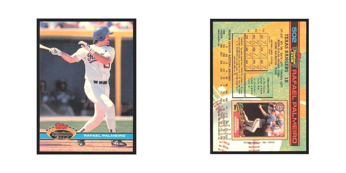 1991 Stadium Club Rafael Palmeiro Rangers #502
