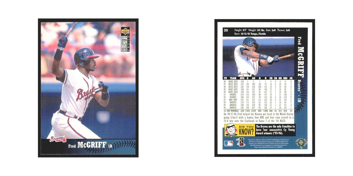 1997 Upper Deck Collectors Choice Fred McGriff Braves #30