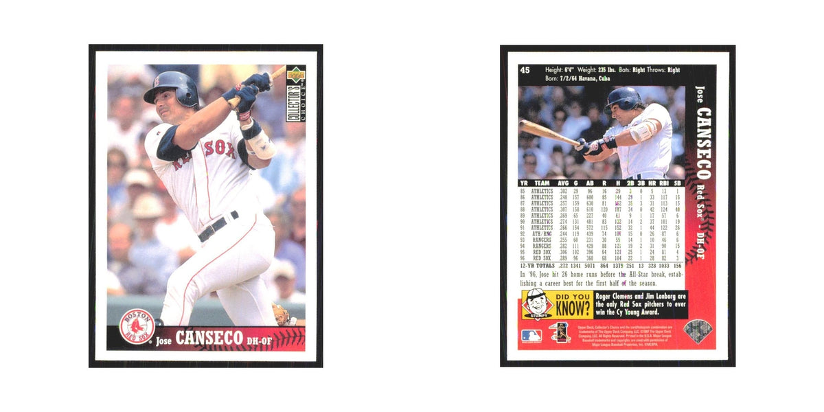 1997 Upper Deck Collectors Choice Jose Canseco Red Sox #45