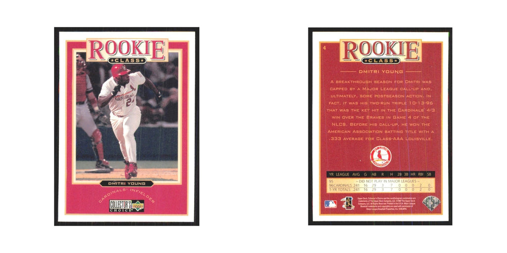 1997 Upper Deck Collectors Choice Dmitri Young RC Cardinals #4