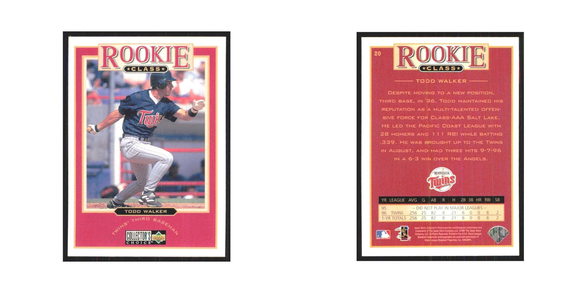 1997 Upper Deck Collectors Choice Todd Walker RC Twins #20