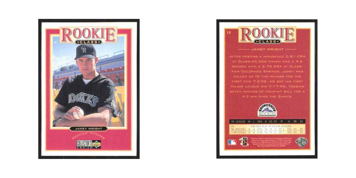 1997 Upper Deck Collectors Choice Jamey Wright RC Rockies #18