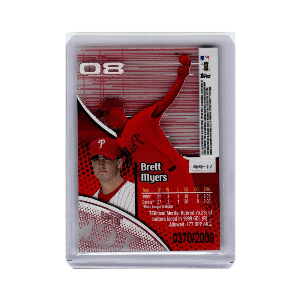 Brett Myers Rookie 2000 Topps Tek #44-17 Philadelphia Phillies Baseball Card NM