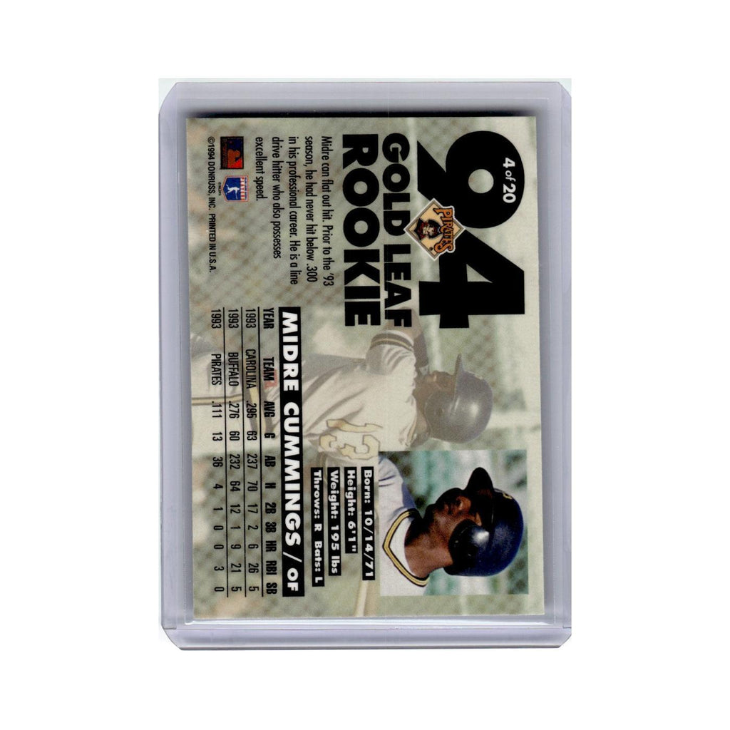 Midre Cummings 1994 Leaf Gold Rookies #4 Pittsburgh Pirates Baseball Card NM