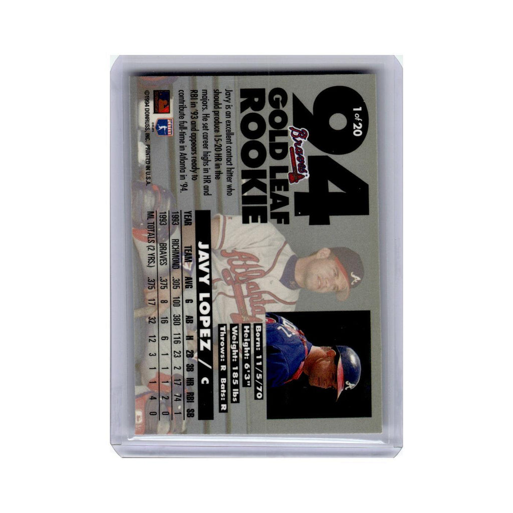 Javy Lopez 1994 Leaf Gold Rookies #1 Atlanta Braves Baseball Card NM