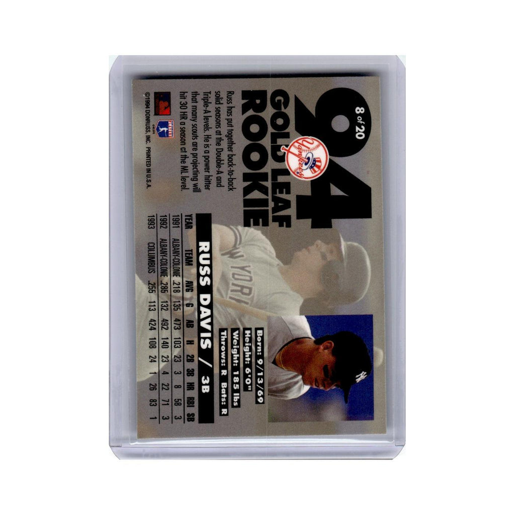 Russ Davis 1994 Leaf Gold Rookies #8 New York Yankees Baseball Card NM
