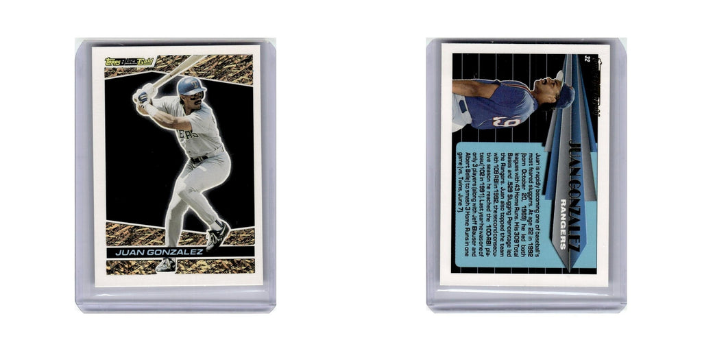 Juan Gonzalez 1993 Topps Black Gold #32 Texas Rangers Baseball Card NM