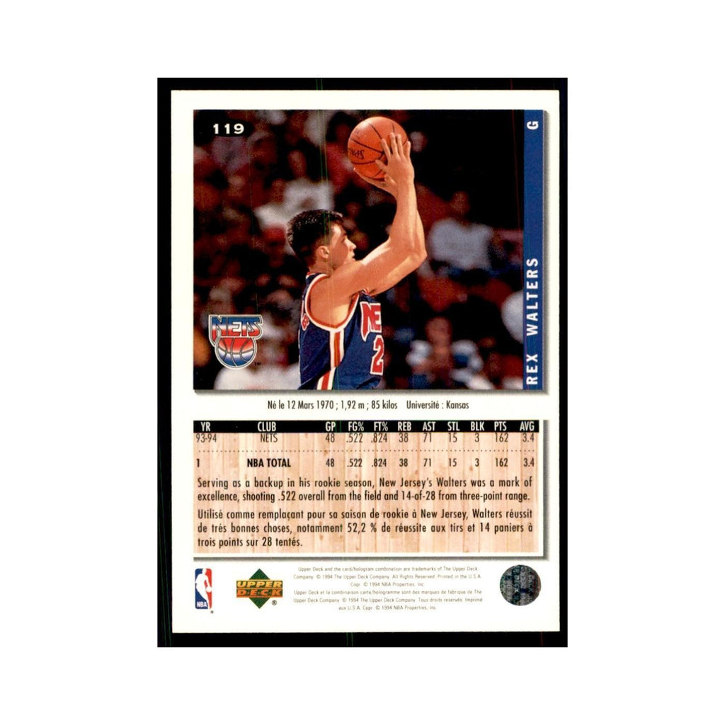 1994 Upper Deck Collectors Choice Rex Walters Basketball Cards #119