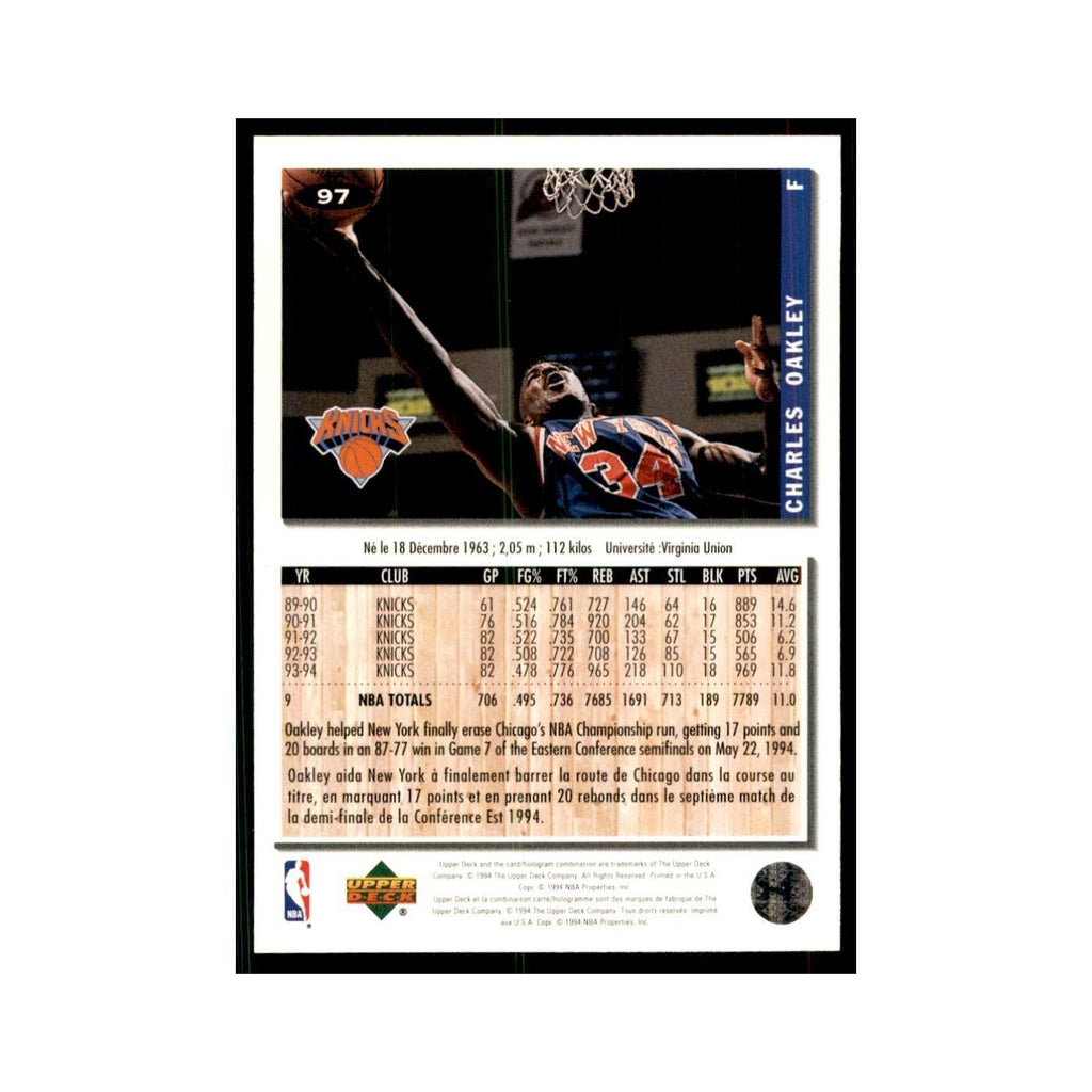 1994 Upper Deck Collectors Choice Charles Oakley Basketball Cards #97