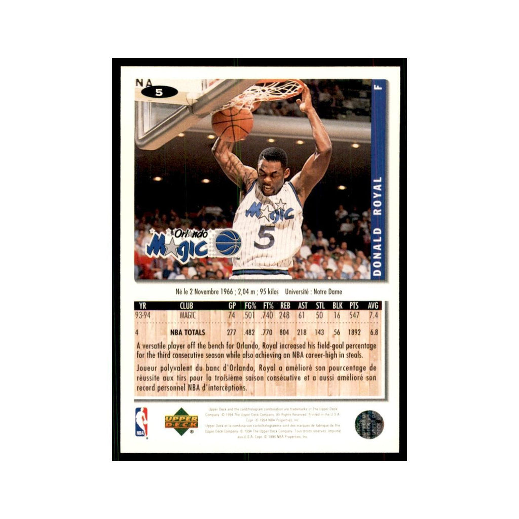 1994 Upper Deck Collectors Choice Donald Royal Basketball Cards #5