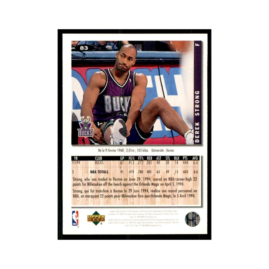 1994 Upper Deck Collectors Choice Derek Strong Basketball Cards #83