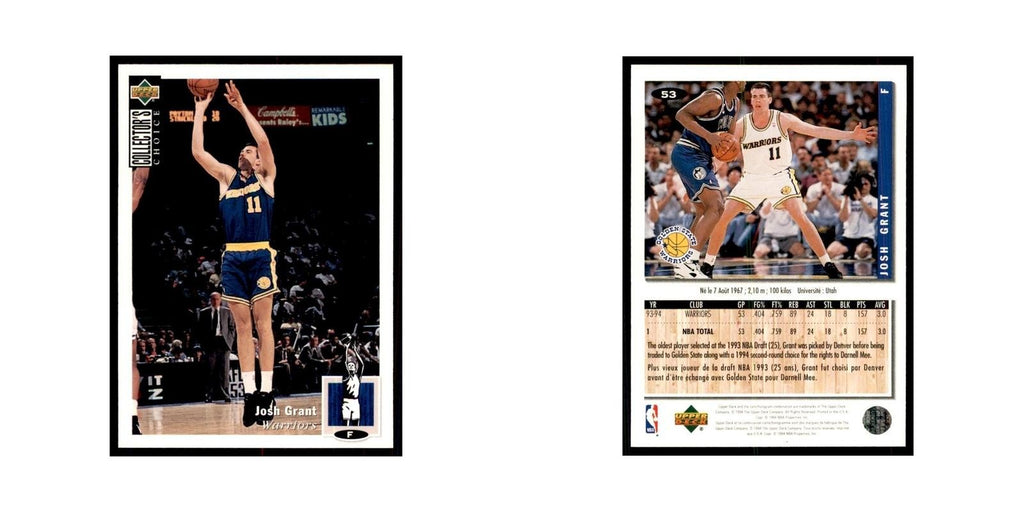 1994 Upper Deck Collectors Choice Josh Grant Basketball Cards #53