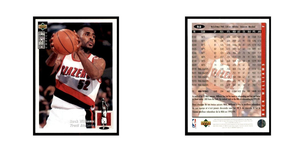 1994 Upper Deck Collectors Choice Buck Williams Basketball Cards #52