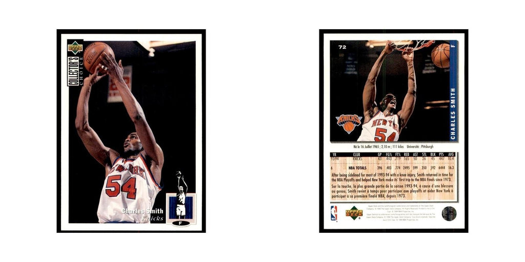 1994 Upper Deck Collectors Choice Charles Smith Basketball Cards #72
