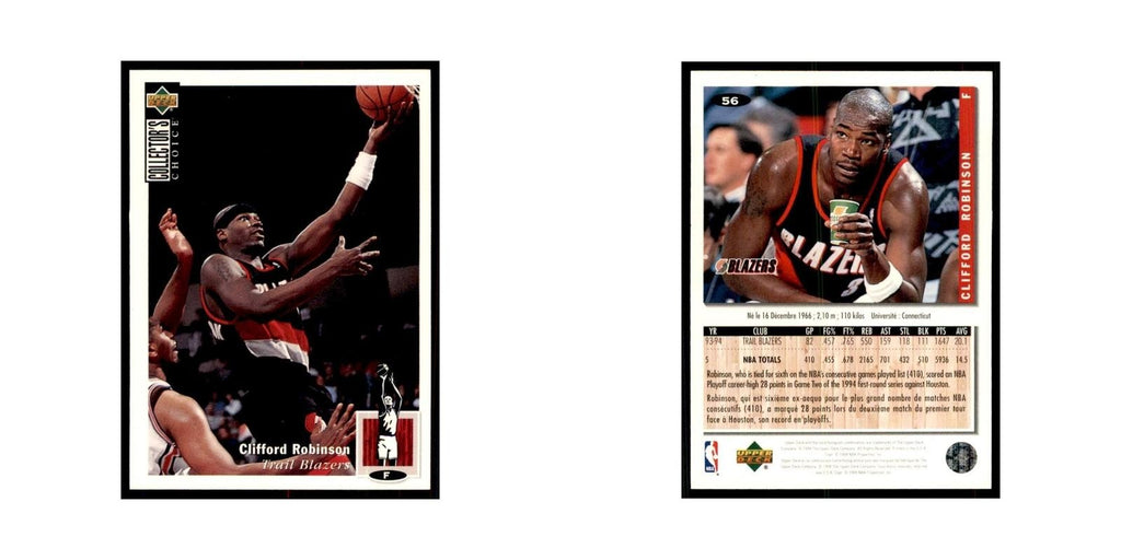 1994 Upper Deck Collectors Choice Clifford Robinson Basketball Cards #56