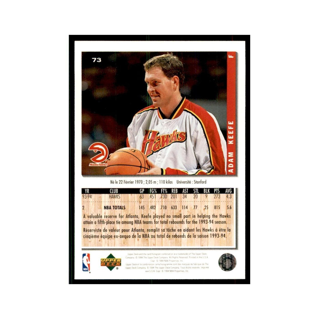 1994 Upper Deck Collectors Choice Adam Keefe Basketball Cards #73