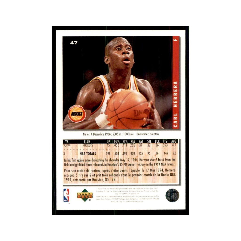 1994 Upper Deck Collectors Choice Carl Herrera Basketball Cards #47
