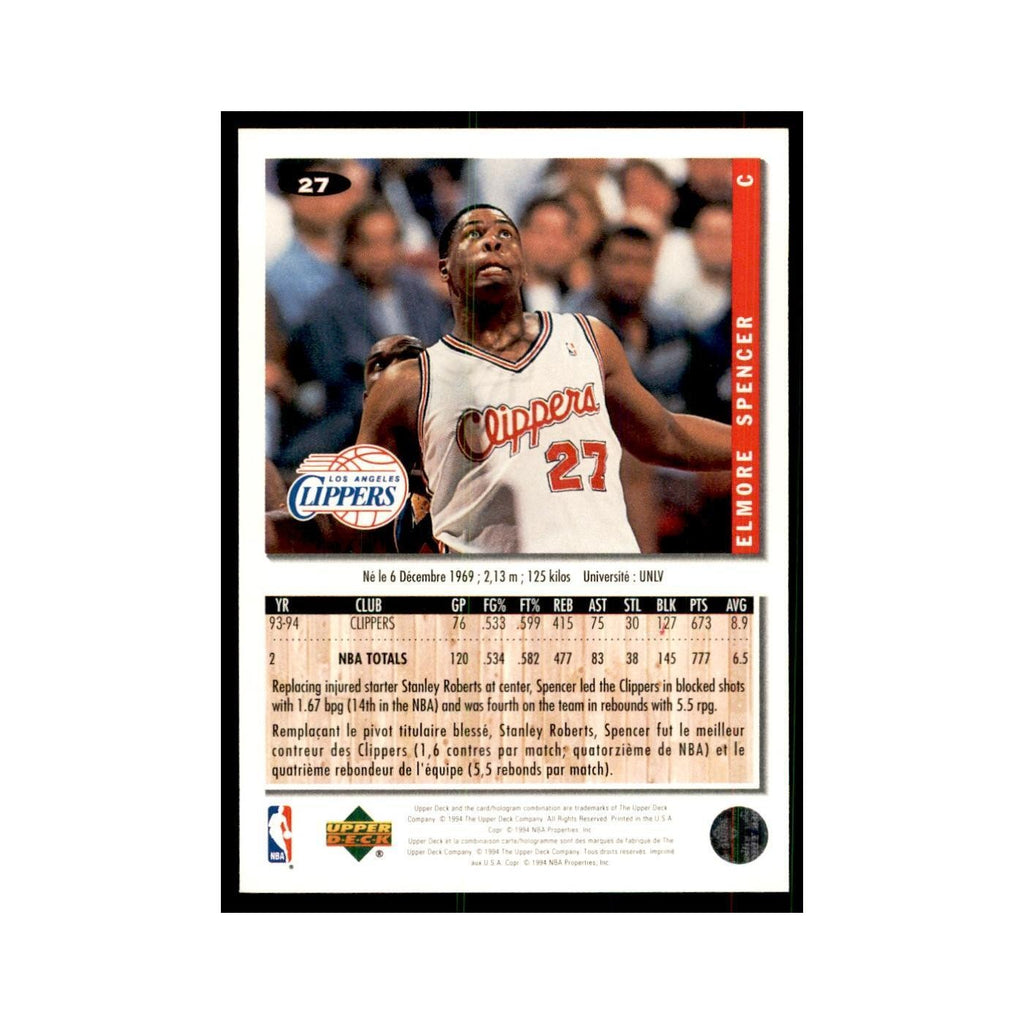 1994 Upper Deck Collectors Choice Elmore Spencer Basketball Cards #27