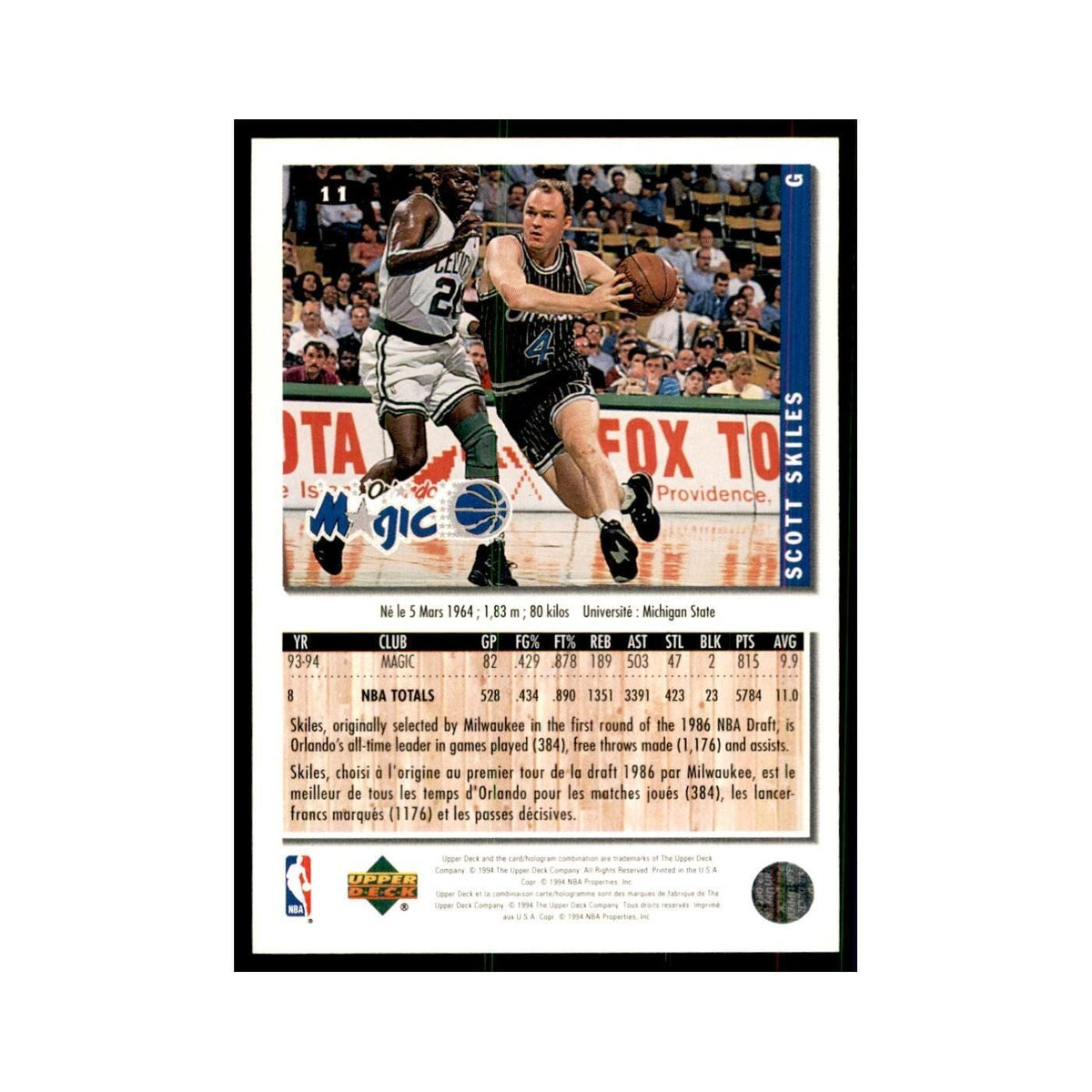 1994 Upper Deck Collectors Choice Scott Skiles Basketball Cards #11