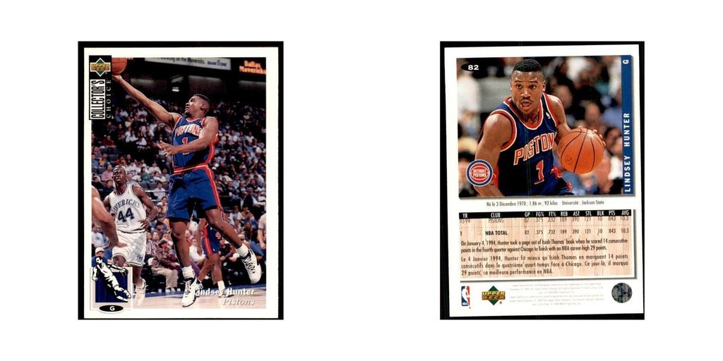 1994 Upper Deck Collectors Choice Lindsey Hunter Basketball Cards #82
