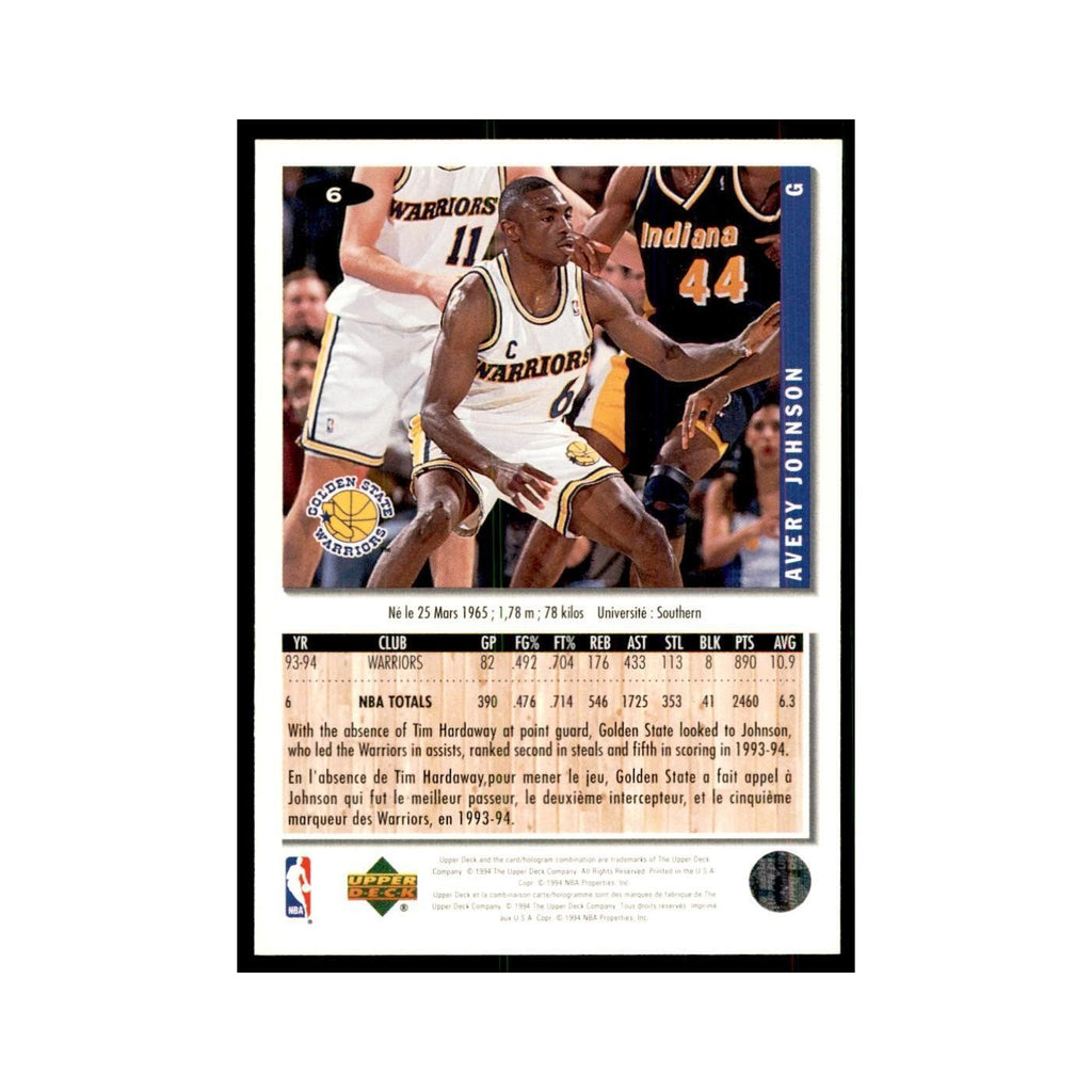 1994 Upper Deck Collectors Choice Avery Johnson Basketball Cards #6