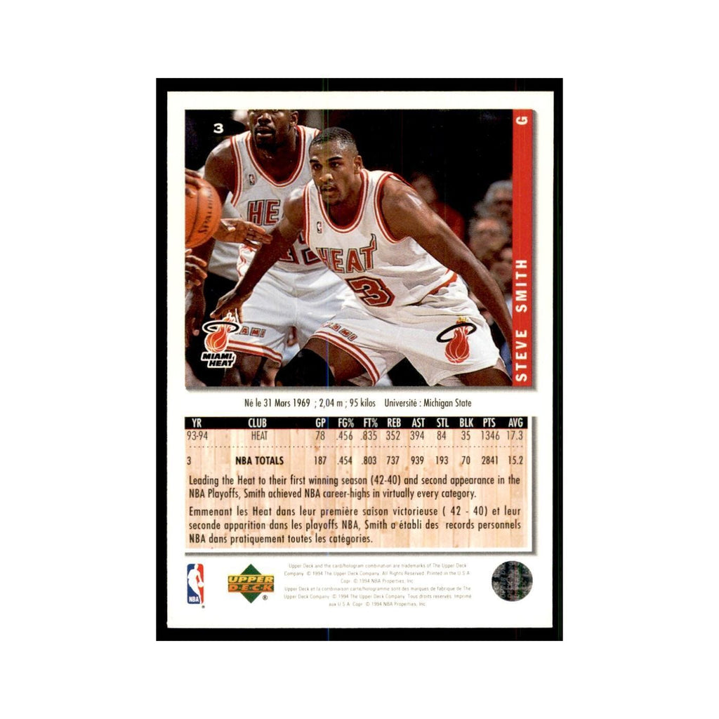 1994 Upper Deck Collectors Choice Steve Smith Basketball Cards #3