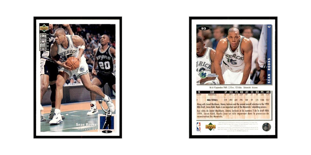 1994 Upper Deck Collectors Choice Sean Rooks Basketball Cards #93