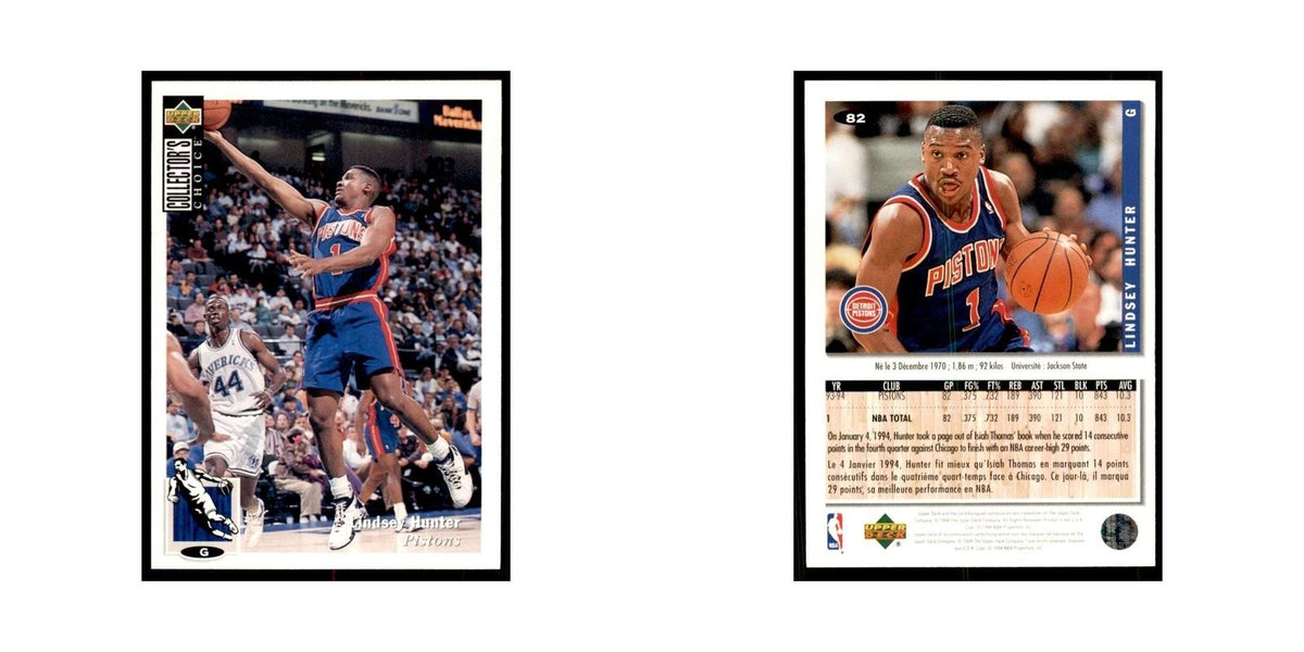 1994 Upper Deck Collectors Choice Lindsey Hunter Basketball Cards #82