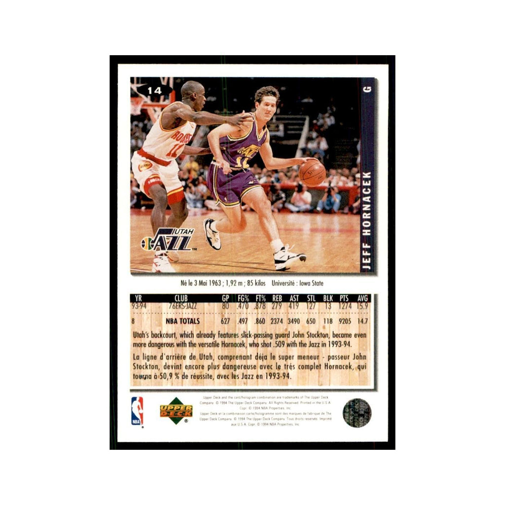 1994 Upper Deck Collectors Choice Jeff Hornacek Basketball Cards #14