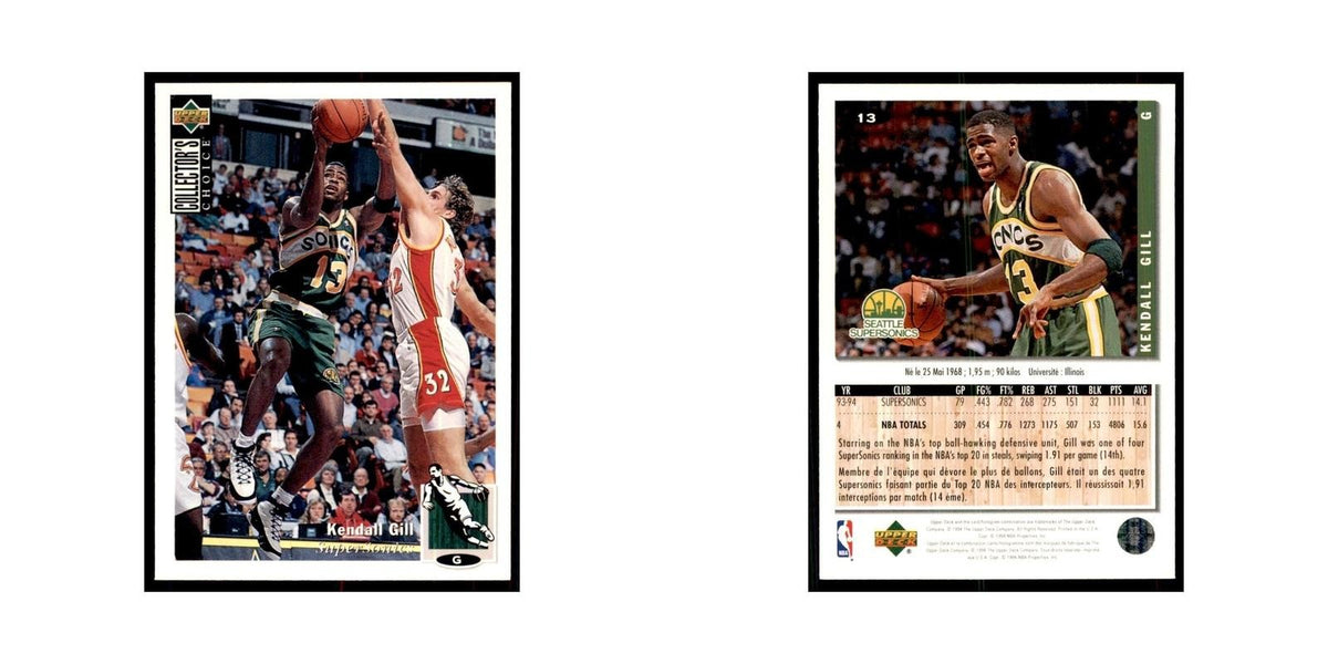 1994 Upper Deck Collectors Choice Kendall Gill Basketball Cards #13