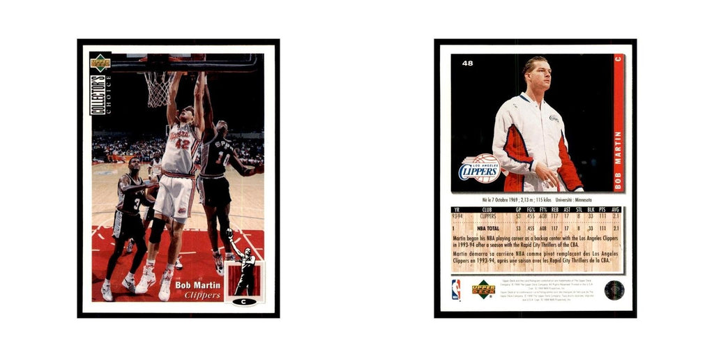 1994 Upper Deck Collectors Choice Bob Martin Basketball Cards #48