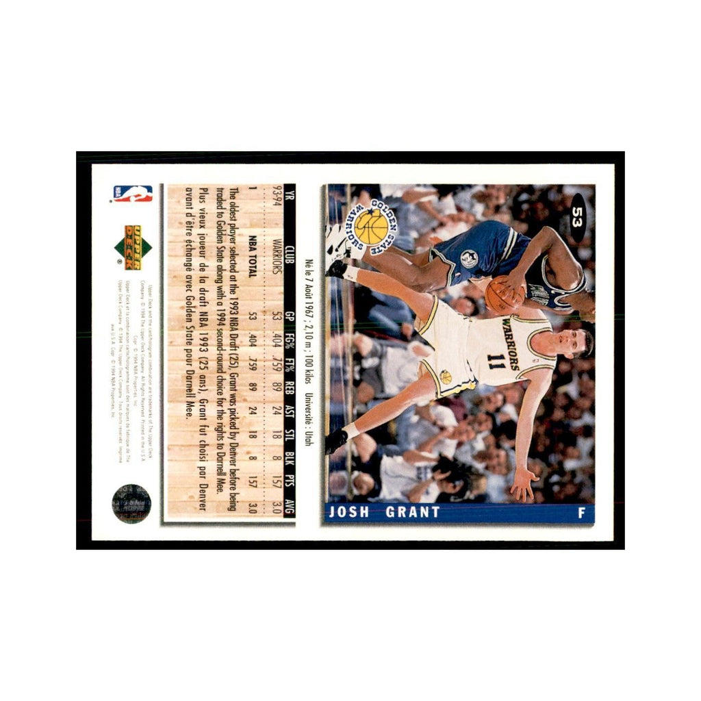 1994 Upper Deck Collectors Choice Josh Grant Basketball Cards #53