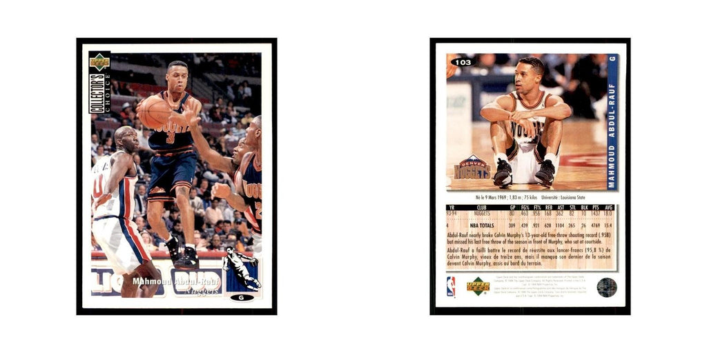 1994 Upper Deck Collectors Choice Mahmoud Abdul-Rauf Basketball Cards #103