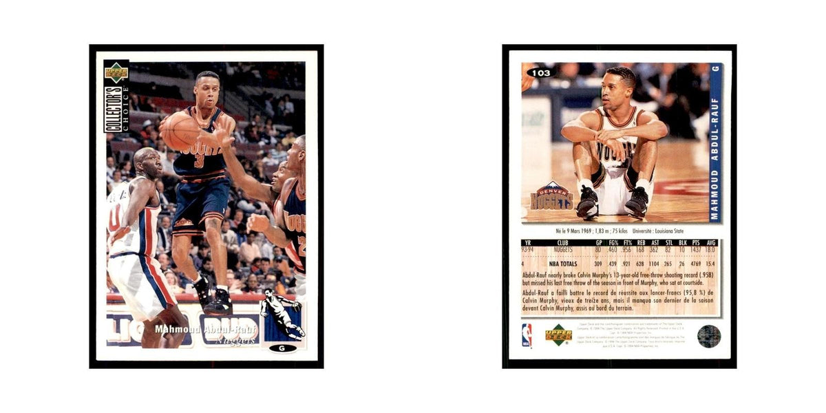 1994 Upper Deck Collectors Choice Mahmoud Abdul-Rauf Basketball Cards #103