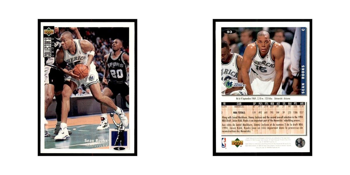 1994 Upper Deck Collectors Choice Sean Rooks Basketball Cards #93