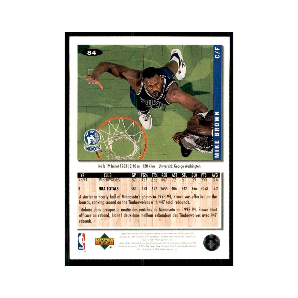 1994 Upper Deck Collectors Choice Mike Brown Basketball Cards #84