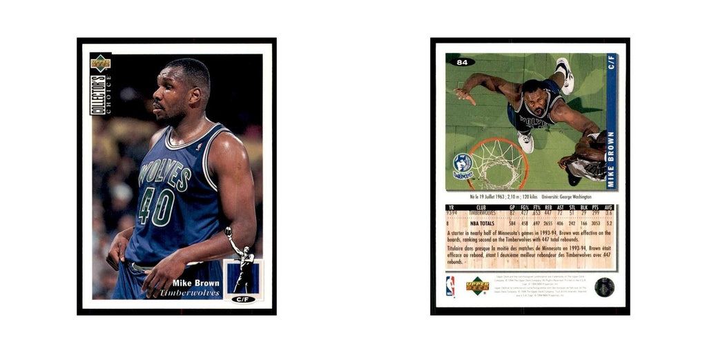 1994 Upper Deck Collectors Choice Mike Brown Basketball Cards #84