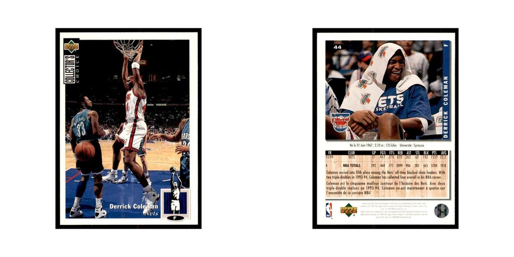 1994 Upper Deck Collectors Choice Derrick Coleman Basketball Cards #44