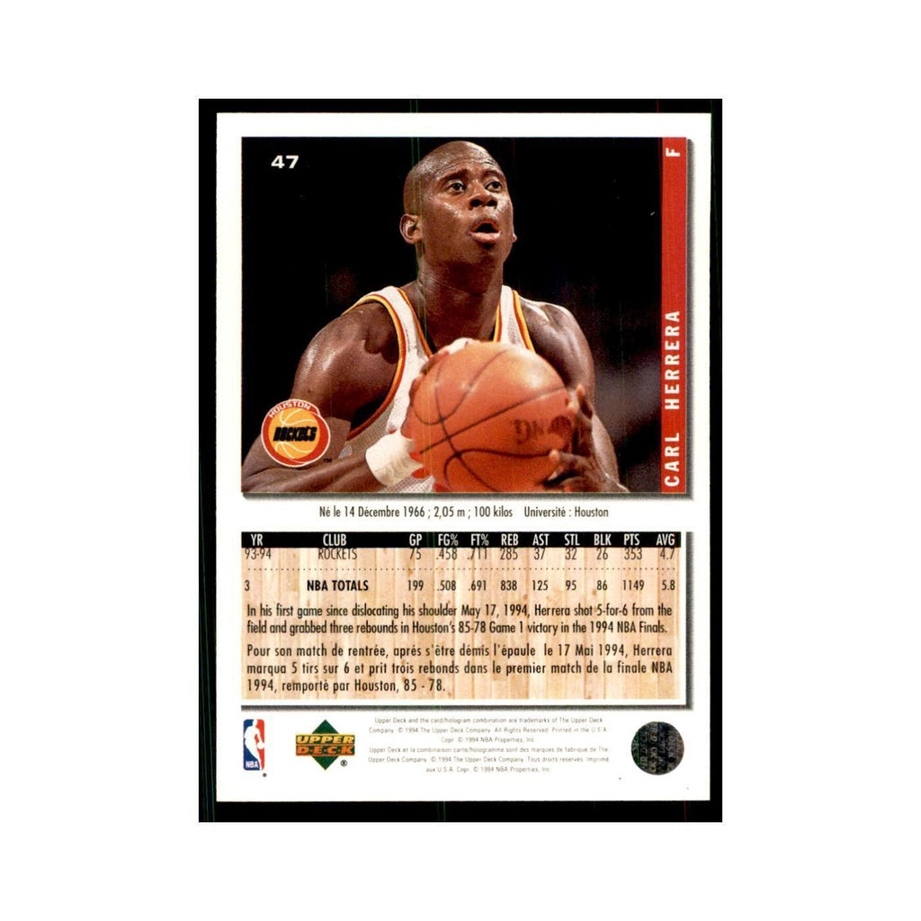 1994 Upper Deck Collectors Choice Carl Herrera Basketball Cards #47